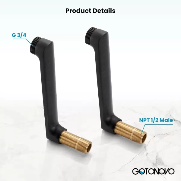 imagegotonovo Matte Black Clawfoot Tub 338 Inch Wall Mount Adapter Bathtub Kitchen Faucet Adjustable Swing Arms Commercial Utility 1 PairOil Rubbed Bronze