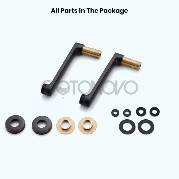 imagegotonovo Matte Black Clawfoot Tub 338 Inch Wall Mount Adapter Bathtub Kitchen Faucet Adjustable Swing Arms Commercial Utility 1 PairOil Rubbed Bronze