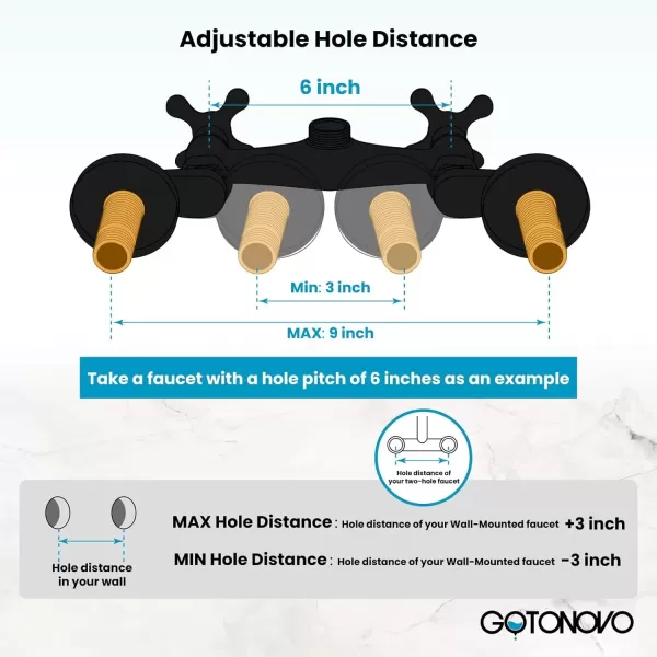 imagegotonovo Matte Black Clawfoot Tub 338 Inch Wall Mount Adapter Bathtub Kitchen Faucet Adjustable Swing Arms Commercial Utility 1 PairOil Rubbed Bronze