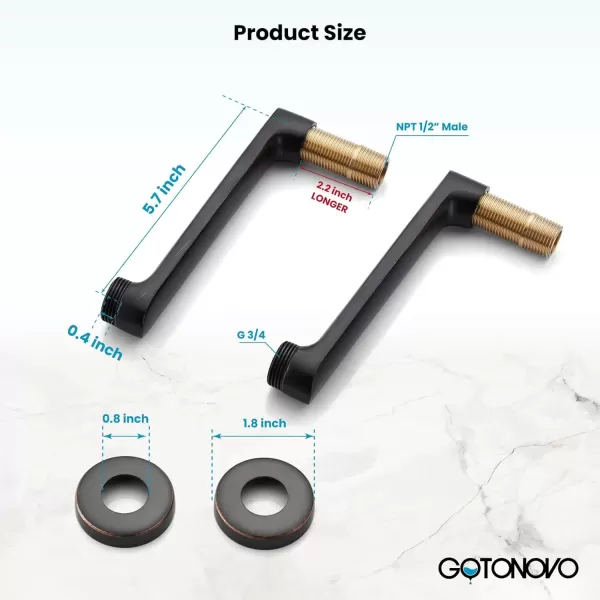 imagegotonovo Matte Black Clawfoot Tub 338 Inch Wall Mount Adapter Bathtub Kitchen Faucet Adjustable Swing Arms Commercial Utility 1 PairOil Rubbed Bronze