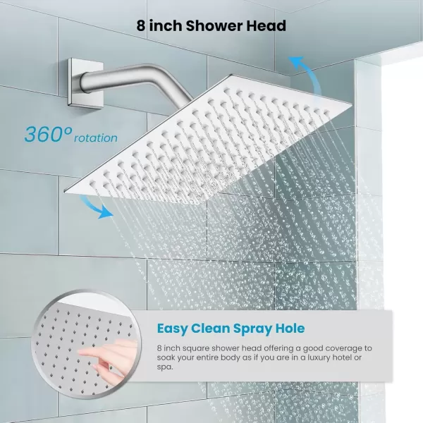 imagegotonovo Oil Rubbed Bronze Shower System Wall Mount Triple Function Bathroom Shower Faucet Set High Pressure Square 10quot Rain Showerhead Tub Shower Faucet with Hand Shower RoughIn ValveChrome Polished