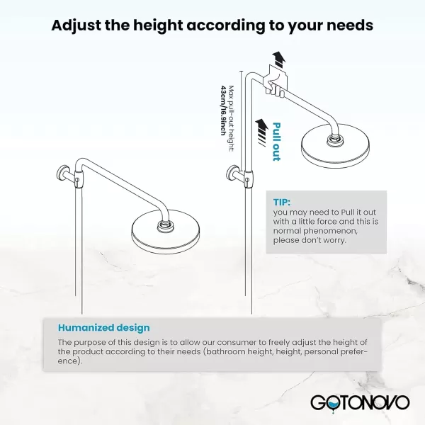 imagegotonovo Polish Gold Exposed Bathroom Shower Faucet 8 Inch Rainfall Shower Head System Handheld Spray Bathroom Wall Mount Shower Fixture SetBrushed Nickel
