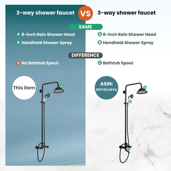 imagegotonovo Polish Gold Exposed Bathroom Shower Faucet 8 Inch Rainfall Shower Head System Handheld Spray Bathroom Wall Mount Shower Fixture SetOilBubbed Bronze
