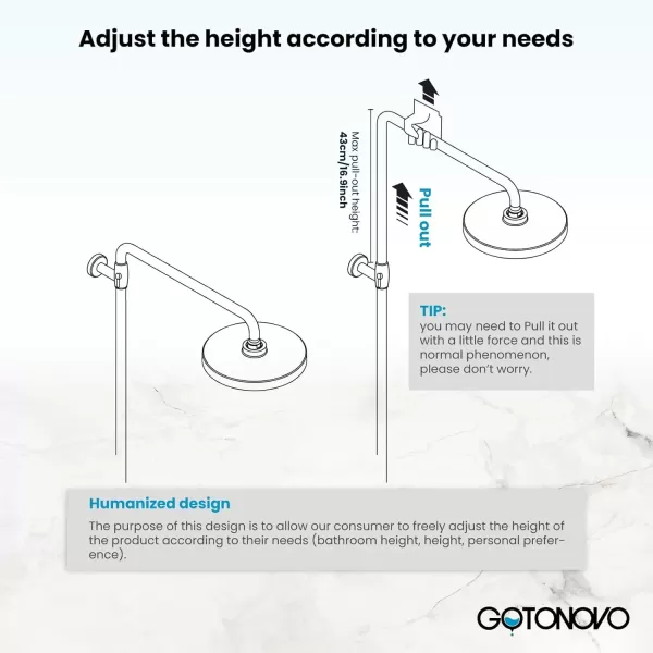 imagegotonovo Polished Chrome Exposed Pipe Bathroom Shower System Wall Mount 8 Round Shower Head Triple Function Mixer Shower Faucet Sets with 2 Lever Knobs Handheld Sprayer with Tub SpoutAntique Brass