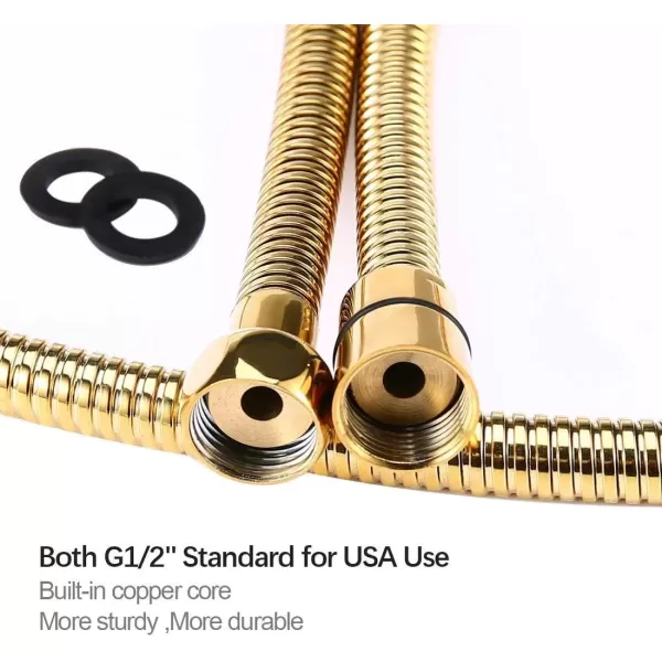 imagegotonovo Shower Hose 59 Inches for Bathroom Extra Long SUS304 Stainless Steel Handheld Shower Head Hose with Brass Insert and Nut Flexible Brushed NickelClawfoot Tub Adapter
