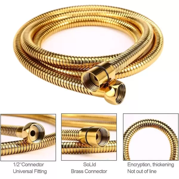 imagegotonovo Shower Hose 59 Inches for Bathroom Extra Long SUS304 Stainless Steel Handheld Shower Head Hose with Brass Insert and Nut Flexible Brushed NickelClawfoot Tub Adapter
