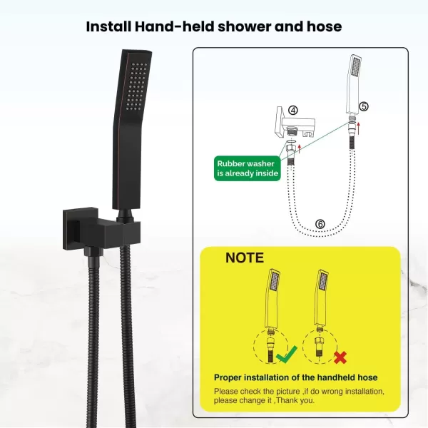 imagegotonovo Shower Hose 59 Inches for Bathroom Extra Long SUS304 Stainless Steel Handheld Shower Head Hose with Brass Insert and Nut Flexible Brushed NickelOil Rubbed Bronze