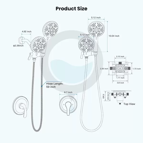 imagegotonovo Shower Valve and Trim Kit 2 in 1 Shower Head and Handle Set System Bathroom Shower Faucet Set 3 Modes Various Combinations High Pressure with Roughin Valve Brushed NickelBrushed Nickel