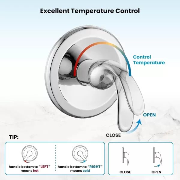 imagegotonovo Shower Valve and Trim Kit 2 in 1 Shower Head and Handle Set System Bathroom Shower Faucet Set 3 Modes Various Combinations High Pressure with Roughin Valve Brushed NickelPolished Chrome