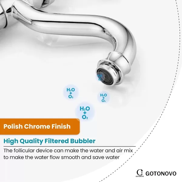 imagegotonovo Single Handle Vessel Sink Faucet 360 Swivel Bathroom Faucet One Hole Farmhouse Lavatory Vanity Faucet Bowl Sink Mixer Tap with Pop Up Drain Oil Rubbed BronzePolish Chrome