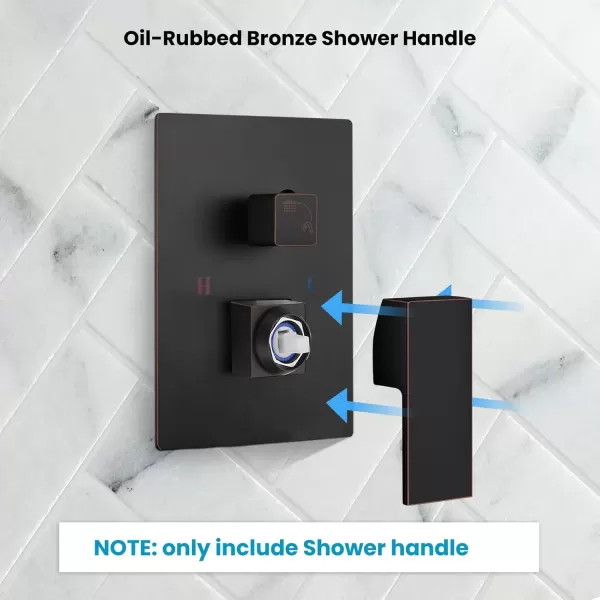 imagegotonovo Single Matte Black Shower Flat Lever Handle Replacement LavatoryBathtubBathroom Shower Faucet Part Accessory Single Shower HandleOil Rubbed Bronze