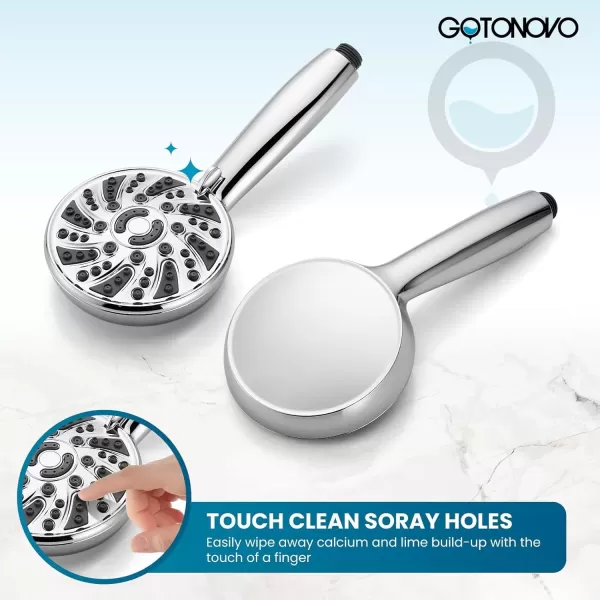 imagegotonovo SingleHandle Shower Faucet Set Shower Kit with Valve Shower Head and Handle Set Shower Trim Kit with 6 Modes ABS Handheld Shower Fixtures Shower Valve and Trim Kit Matte BlackPolished Chrome