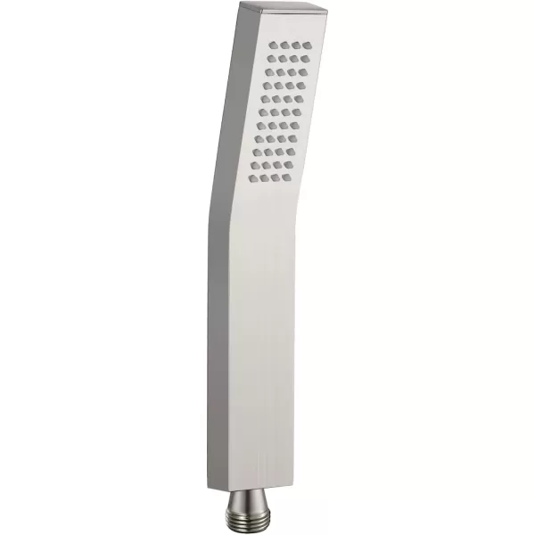 imagegotonovo Wall Mount High Pressure Brushed Nickel Square Hand Held Shower with Wall Connector and Solid Brass Hose SetBrushed Nickel