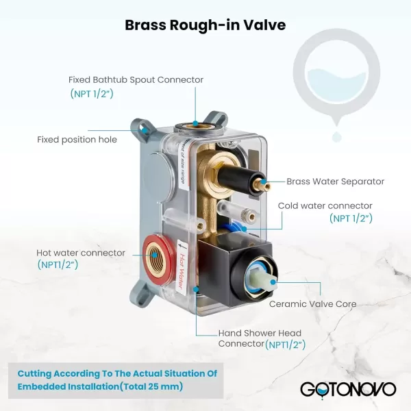 imagegotonovo Wall Mounted Bathtub Faucet with Hand Held Sprayer and Swivel Tub Filler Dual Functions Single Handle Bathroom Shower System Mixer for Tub RoughIn Valve Included Matte BlackOil Rubbed Bronze