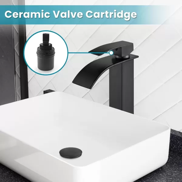imagegotonovo Waterfall Tall Bathroom Faucet Single Handle Bathroom Faucets for Sink 1 Hole Stainless Steel Vessel Sink Faucet Modern Mixer Tap Wash Basin Faucet Without Pop Up Drain Oil Rubbed BronzeOil Rubbed Bronze