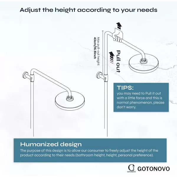 imageBrushed Nickel Exposed Shower Fixture System Shower Faucet Set 8 Inch Round Rainfall Shower Head Single Handle Dual Function
