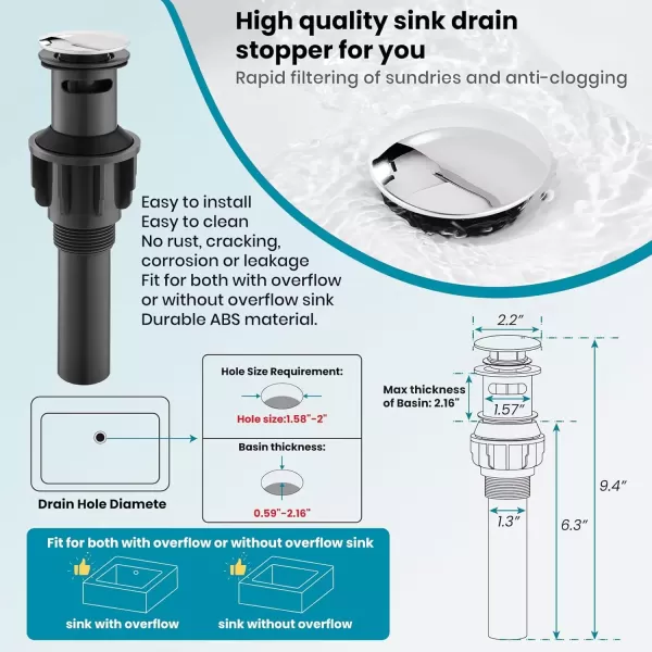 imagegotonovo 8 Inch Faucet Waterfall Widespread 3 Holes Bathroom Sink Faucet Polish Chrome Deck Mounted 816 Inch Double Handles Commercial with Pop Up DrainPolish Chrome