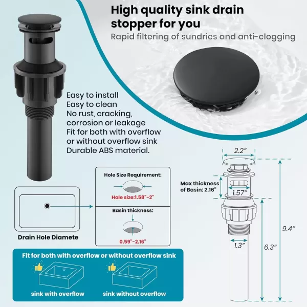 imagegotonovo 8 Inch Faucet Waterfall Widespread 3 Holes Bathroom Sink Faucet Polish Chrome Deck Mounted 816 Inch Double Handles Commercial with Pop Up DrainMatte Black