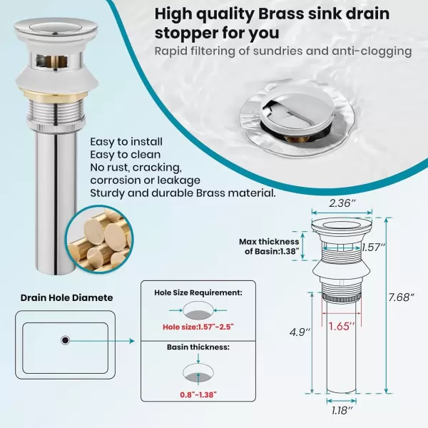 imagegotonovo 8 Inch Faucet Waterfall Widespread 3 Holes Bathroom Sink Faucet Polish Chrome Deck Mounted 816 Inch Double Handles Commercial with Pop Up DrainPolish Chrome