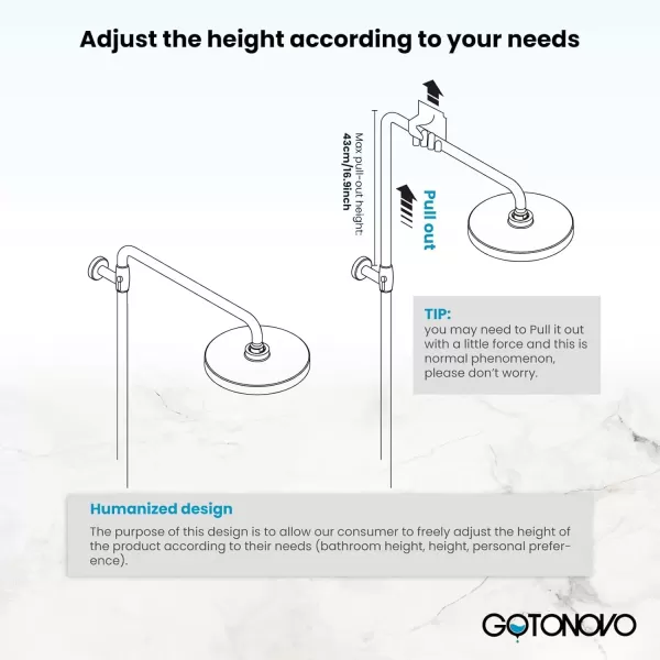 imagegotonovo Brushed Nickel Exposed Bathroom Shower Faucet Wall Mounted Shower System Dual Functions 8 inch Wall Mounted with Shower Shelf Double Cross Handles Adjustable Handheld SprayerPolish Chrome