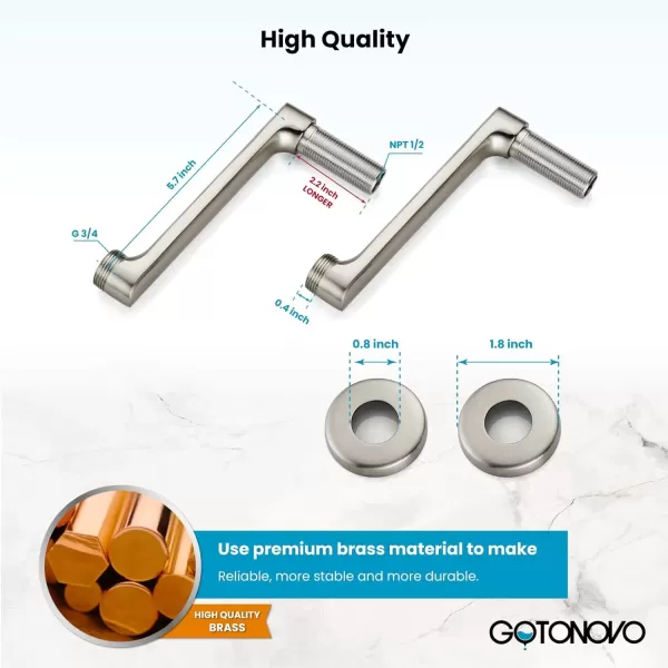 imagegotonovo Clawfoot Bathtub Faucet Tub Filler with Hand Held Shower Faucet Set Victorian Double Cross Handle 6 Inch Center Adjustable Swing Arms Tub Mount Short Adapter Matte BlackBrushed Nickel