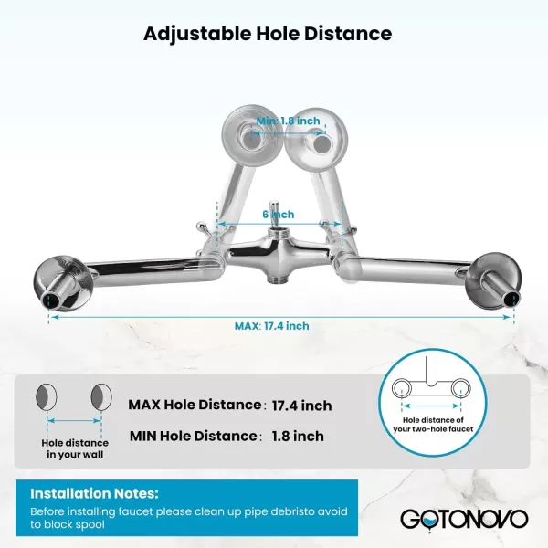imagegotonovo Clawfoot Bathtub Faucet Tub Filler with Hand Held Shower Faucet Set Victorian Double Cross Handle 6 Inch Center Adjustable Swing Arms Tub Mount Short Adapter Matte BlackPolished Chrome