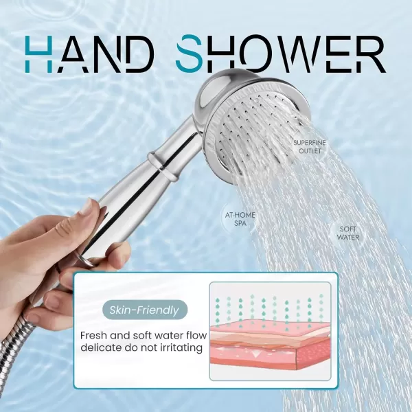 imagegotonovo Wall Mount Clawfoot Bathtub Faucet with HandHeld Spray and 360 Double Cross Handle Swivel Spout Vintage Tub Shower Faucet Set with Adapter Adjustable Swing Arms Brushed NickelPolish Chrome