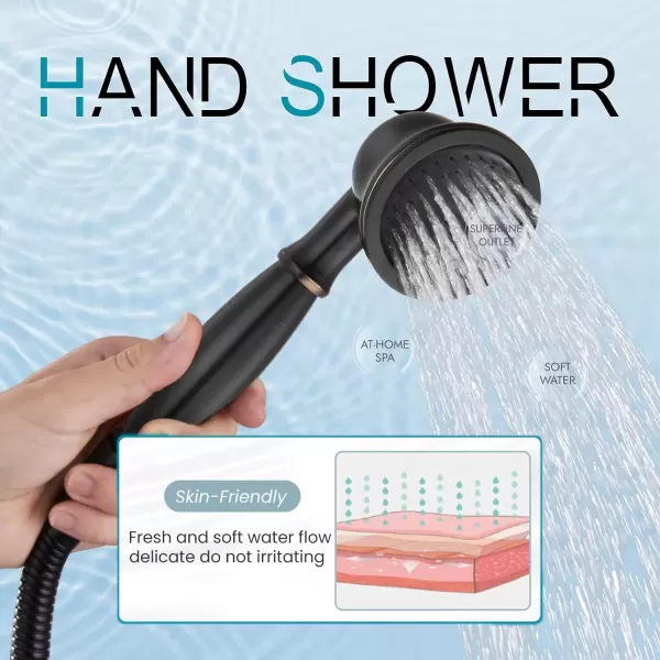 imagegotonovo Wall Mount Clawfoot Bathtub Faucet with HandHeld Spray and 360 Double Cross Handle Swivel Spout Vintage Tub Shower Faucet Set with Adapter Adjustable Swing Arms Brushed NickelOil Rubbed Bronze