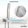 imagegotonovo Rain Shower Faucet System Set Rainfall Shower Head with Handheld Sprayer Waterfall Tub Spout Wall Mounted Mixer Combo Roughin Valve and Trim Included 12 Inch Polished ChromeBrushed Nickel