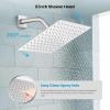 imagegotonovo Rain Shower Faucet System Set Rainfall Shower Head with Handheld Sprayer Waterfall Tub Spout Wall Mounted Mixer Combo Roughin Valve and Trim Included 12 Inch Polished ChromePolished Chrome
