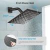 imagegotonovo Rain Shower Faucet System Set Rainfall Shower Head with Handheld Sprayer Waterfall Tub Spout Wall Mounted Mixer Combo Roughin Valve and Trim Included 12 Inch Polished ChromeOil Rubbed Bronze