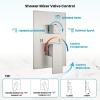 imagegotonovo Rain Shower Faucet System Set Rainfall Shower Head with Handheld Sprayer Waterfall Tub Spout Wall Mounted Mixer Combo Roughin Valve and Trim Included 12 Inch Polished ChromeBrushed Nickel