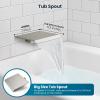 imagegotonovo Rain Shower Faucet System Set Rainfall Shower Head with Handheld Sprayer Waterfall Tub Spout Wall Mounted Mixer Combo Roughin Valve and Trim Included 12 Inch Polished ChromeBrushed Nickel