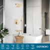 imagegotonovo Rain Shower Faucet System Set Rainfall Shower Head with Handheld Sprayer Waterfall Tub Spout Wall Mounted Mixer Combo Roughin Valve and Trim Included 12 Inch Polished ChromeBrushed Gold