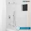 imagegotonovo Rain Shower Faucet System Set Rainfall Shower Head with Handheld Sprayer Waterfall Tub Spout Wall Mounted Mixer Combo Roughin Valve and Trim Included 12 Inch Polished ChromePolished Chrome
