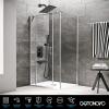 imagegotonovo Rain Shower Faucet System Set Rainfall Shower Head with Handheld Sprayer Waterfall Tub Spout Wall Mounted Mixer Combo Roughin Valve and Trim Included 12 Inch Polished ChromeOil Rubbed Bronze