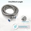 imagegotonovo Shower Hose 59 Inches for Bathroom Extra Long SUS304 Stainless Steel Handheld Shower Head Hose with Brass Insert and Nut Flexible Matte BlackBrushed Nickel