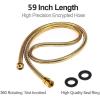 imagegotonovo Shower Hose 59 Inches for Bathroom Extra Long SUS304 Stainless Steel Handheld Shower Head Hose with Brass Insert and Nut Flexible Matte BlackClawfoot Tub Adapter