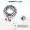 imagegotonovo Shower Hose 59 Inches for Bathroom Extra Long SUS304 Stainless Steel Handheld Shower Head Hose with Brass Insert and Nut Flexible Matte BlackPolished Chrome