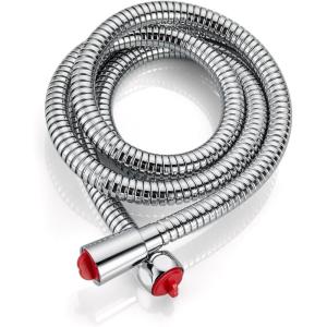 imagegotonovo Shower Hose 59 Inches for Bathroom Extra Long SUS304 Stainless Steel Handheld Shower Head Hose with Brass Insert and Nut Flexible Matte BlackPolished Chrome