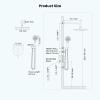imagegotonovo Shower Trim Kit 10 Inch Round Rainfall Shower Head 3 Modes Wall Mounted with 6Functions ABS Handheld Spray Shower System Pressure Balanced Roughin Valve and Trim Included Polished Chrome