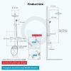 imagegotonovo Exposed Bathroom Shower Faucet Wall Mounted Outdoor Shower System 8 Inch Shower Head and Tub Spout Double Cross Handles Adjustable Handheld Sprayer with Shower Shelf Brushed NickelAntique Brass