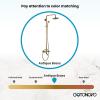imagegotonovo Exposed Bathroom Shower Faucet Wall Mounted Outdoor Shower System 8 Inch Shower Head and Tub Spout Double Cross Handles Adjustable Handheld Sprayer with Shower Shelf Brushed NickelAntique Brass