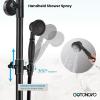imagegotonovo Exposed Bathroom Shower Faucet Wall Mounted Outdoor Shower System 8 Inch Shower Head and Tub Spout Double Cross Handles Adjustable Handheld Sprayer with Shower Shelf Brushed NickelOil Rubbed Bronze