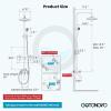 imagegotonovo Exposed Bathroom Shower Faucet Wall Mounted Outdoor Shower System 8 Inch Shower Head and Tub Spout Double Cross Handles Adjustable Handheld Sprayer with Shower Shelf Brushed NickelBrushed Nickel