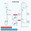 imagegotonovo Exposed Bathroom Shower Faucet Wall Mounted Outdoor Shower System 8 Inch Shower Head and Tub Spout Double Cross Handles Adjustable Handheld Sprayer with Shower Shelf Brushed NickelAntique Brass