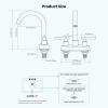 imagegotonovo 4 Inch Centerset Modern Bathroom Sink Faucet 2 Hole Brushed Nickel Swivel Spout 2Handle Deck Mounted Lavatory Faucet with Water Supply Lines and Pop Up Drain
