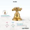 imagegotonovo 3 Hole Widespread Bathroom Sink Faucet Double Cross Handle Mixer Tap Faucet for Bathroom Sink Vanity Faucet Deck Mount Basin Hot Cold Water Matching Pop Up Drain Oil Rubbed BronzePolished Gold