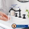 imagegotonovo 3 Hole Widespread Bathroom Sink Faucet Double Cross Handle Mixer Tap Faucet for Bathroom Sink Vanity Faucet Deck Mount Basin Hot Cold Water Matching Pop Up Drain Oil Rubbed BronzeOil Rubbed Bronze
