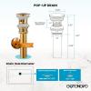 imagegotonovo 3 Hole Widespread Bathroom Sink Faucet Double Cross Handle Mixer Tap Faucet for Bathroom Sink Vanity Faucet Deck Mount Basin Hot Cold Water Matching Pop Up Drain Oil Rubbed BronzePolished Gold